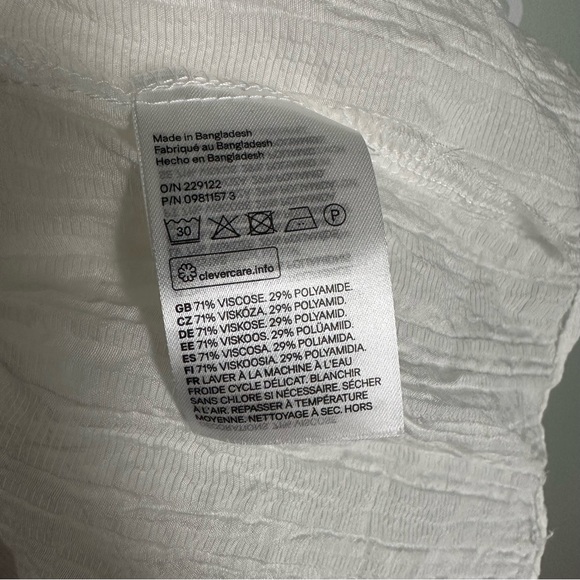 White H&M Puff Sleeve Blouse in size US M - Picture 7 of 7